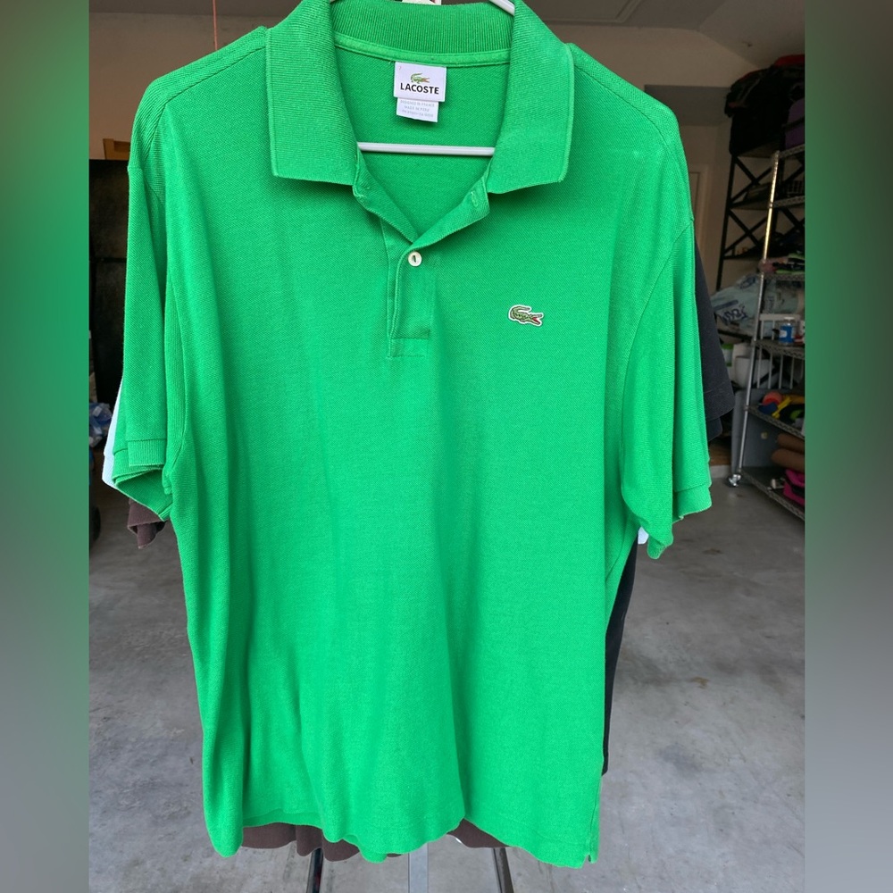 Lacoste Green Mens Polo Size 7 (XL)